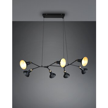 Suspension Trio Roxie Laiton, Noir, 7 lumières