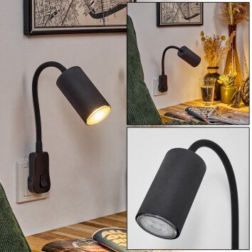 lampe à prise électrique  Javel Noir, 1 lumière