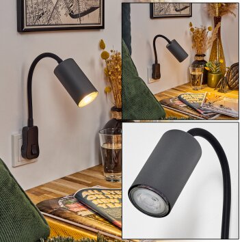 lampe à prise électrique  Javel Noir, 1 lumière