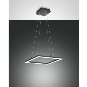 Suspension Fabas Luce Bard LED Anthracite, 1 lumière