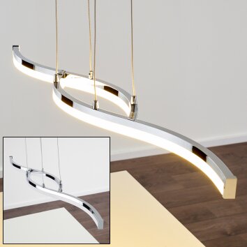 Suspension Thilo LED Chrome, 2 lumières