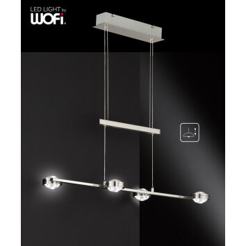 Applique murale WOFI SLIGO LED Nickel mat, 8 lumières