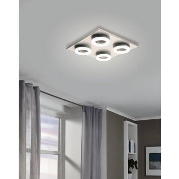 Plafonnier Eglo PALENA LED Nickel mat, 4 lumières