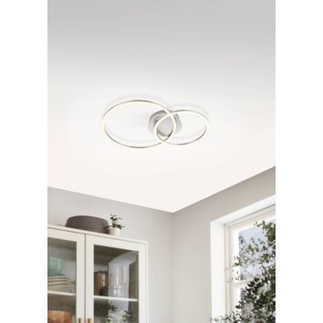 Plafonnier Eglo PALMAVES LED Nickel mat, Argenté, 2 lumières