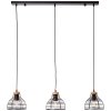 Suspension Brilliant Avia Bois clair, Noir, 3 lumières