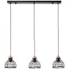 Suspension Brilliant Avia Bois clair, Noir, 3 lumières