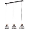 Suspension Brilliant Avia Bois clair, Noir, 3 lumières