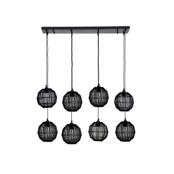 Suspension Globo HERMI Noir, 8 lumières