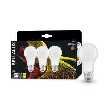 BELLALUX® CLA Set de 3 LED E27 8,5 Watt 2700 Kelvin 806 Lumen