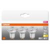 OSRAM LED STAR PAR16 Set de 3 ampoules GU10 2,6 watt 2700 Kelvin 230 lumen