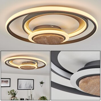 Plafonnier Kassambene LED Anthracite, Écru, 1 lumière