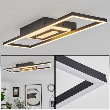 Plafonnier Vaseux LED Noir, Blanc, 1 lumière