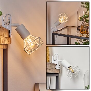 lampe â clipper Baripada Blanc, 1 lumière