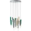 Suspension Brilliant Inez LED Argenté, 14 lumières