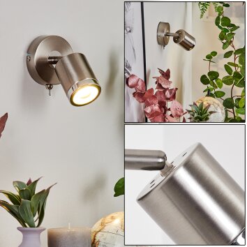 Applique murale Autilla LED Nickel mat, 1 lumière