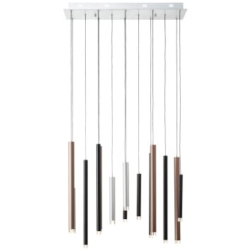 Suspension Brilliant Living Cembalo LED Brun, 14 lumières