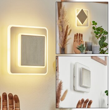 Applique murale Orchaise LED Nickel mat, Blanc, 1 lumière