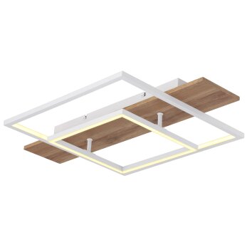 Plafonnier Globo VANNI LED Couleur bois, Blanc, 1 lumière