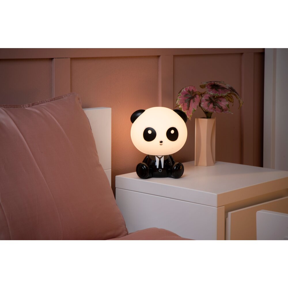 Lampe de table Lucide DODO PANDA LED Noir, 1 lumière