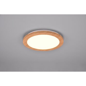 Plafonnier Reality Camillus LED Couleur bois, Blanc, 1 lumière