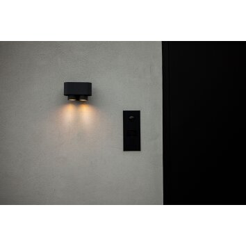 Applique murale d'extérieur Lutec Cypres Anthracite, 2 lumières