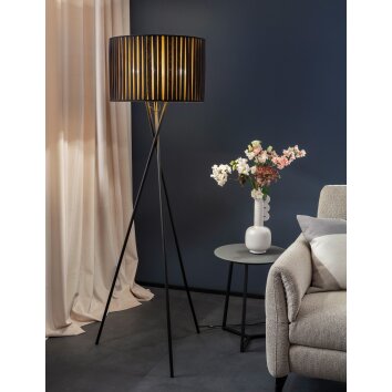 Lampadaire SCHÖNER WOHNEN-Kollektion Crease Noir, 3 lumières