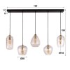 Suspension Diamond Anthracite, 5 lumières