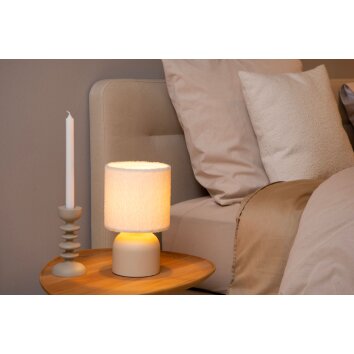 Lampe de table Lucide WOOLLY Beige, 1 lumière