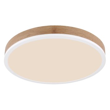 Plafonnier Globo DORO LED Couleur bois, Blanc, 1 lumière