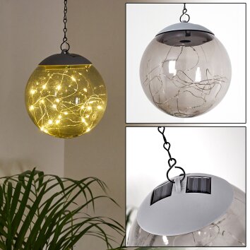 Suspension Pollenca LED Fumée, Noir, 20 lumières