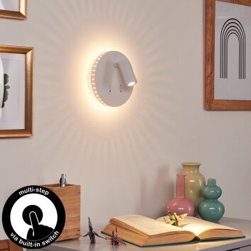 Applique murale Rukutu LED Blanc, 2 lumières