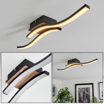 Plafonnier Letala LED Couleur bois, 2 lumières