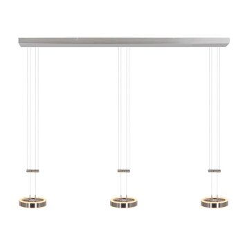 Suspension Steinhauer Piola LED Acier brossé, 6 lumières