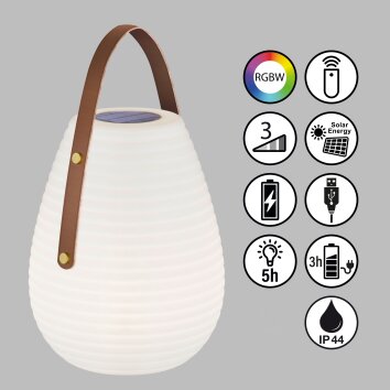 Lampe à poser SCHÖNER WOHNEN-Kollektion Bell LED Blanc, 1 lumière, Télécommandes, Changeur de couleurs