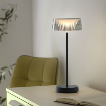 Lampe de table Leuchten-Direkt DORA LED Noir, 1 lumière