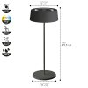 Lampe de table Lutec COCKTAIL LED Noir, 1 lumière