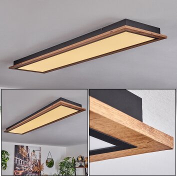 Plafonnier Salmi LED Couleur bois, 1 lumière