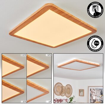 Plafonnier Siguna LED Couleur bois, 1 lumière