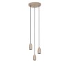 Suspension Lucide EVORA Taupe, 3 lumières