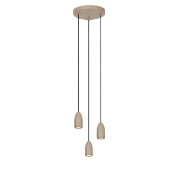 Suspension Lucide EVORA Taupe, 3 lumières