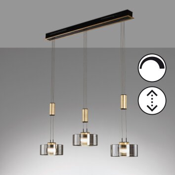 Suspension Fischer & Honsel Lavin LED Noir, 3 lumières