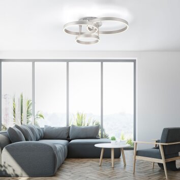 Plafonnier Leuchten-Direkt LILLUTI LED Argenté, 2 lumières, Télécommandes