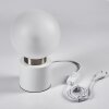 Lampe de table Flawil Nickel mat, Blanc, 1 lumière