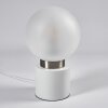 Lampe de table Flawil Nickel mat, Blanc, 1 lumière