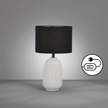 Lampe de table Fischer & Honsel Face Blanc, 1 lumière