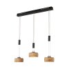 Suspension Fischer & Honsel SHINEWOOD LED Noir, 3 lumières