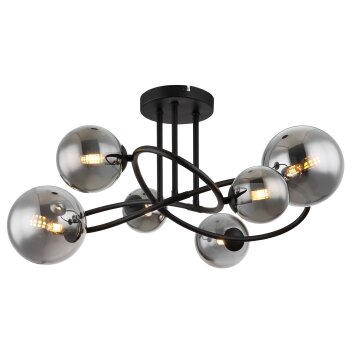 Plafonnier Globo RIHA LED Noir, 6 lumières