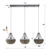 Suspension Burgase Anthracite, 3 lumières