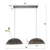 Suspension Burgase Anthracite, 2 lumières