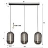 Suspension Tub Anthracite, 3 lumières